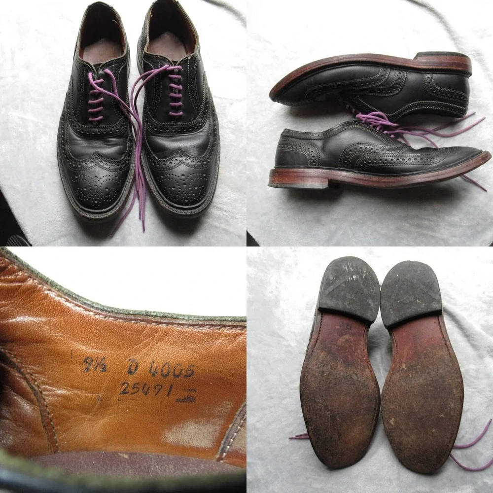 Allen Edmonds McTavish Oxford Shoes Mens 9.5 D Black Leather Lace Up Made In USA